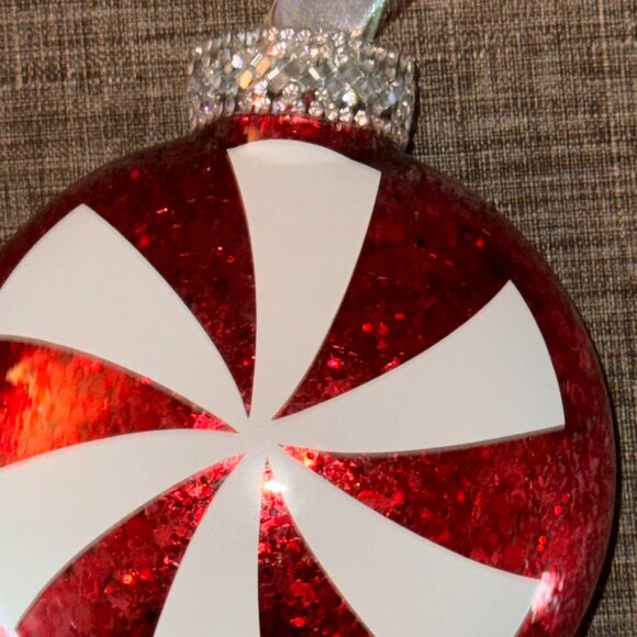 Peppermint Candy Glitter Handmade Christmas Tree Ornaments, Sparkling Crystals - Picture 16 of 16